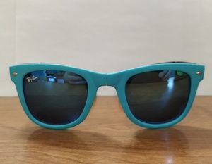 Ray-Ban Matte Blue and Black Folding Wayfarers